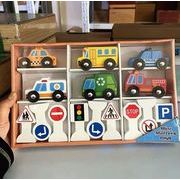 INS 人気  交通  知育玩具  積み木  木製  おもちゃ  ごっこ遊び  キッズ  木製  玩具  子供用品