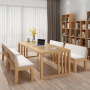 会議テーブル　食卓テーブル　オフィス家具　木目調　木製　無垢材　シンプル　カスタマイズ可能