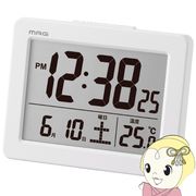 目覚まし時計 MAG マグ ノア精密 置き時計 デジタル 温度 カレンダー ブリム ホワイト T-779WH-Z