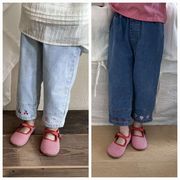 【2022夏服】韓国風子供服 ベビー服 　花柄　可愛い　ロングパンツ　デニムパンツ