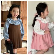 2024春新作 韓国子供服 女の子 ノースリーブのワンピース ベビー服 ズ キャミソールスカート90-150cm