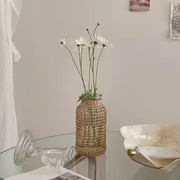 INS 人気 わら編み  玄関  創意撮影装具 花瓶  可愛い   置物を飾る アクセサリー インテリア 撮影道具