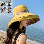 紫外線対策 帽子用 レディース つば広 顎紐付き 携帯便利 ファッション 春夏秋冬 UVカット