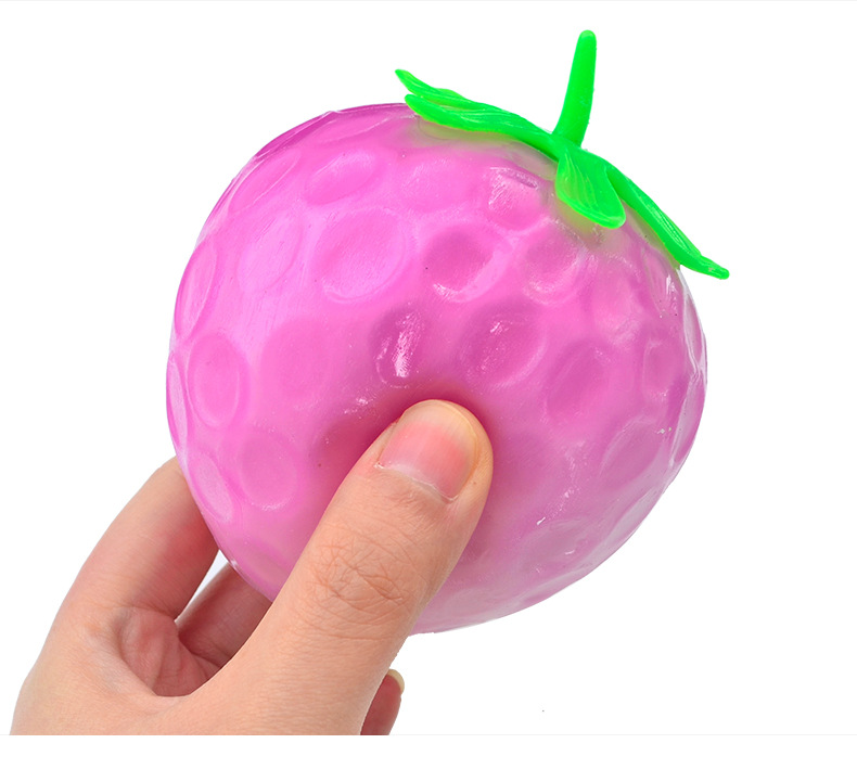 TPR いちご 減圧おもちゃ スクイーズ玩具 ストレスボール 不安緩和