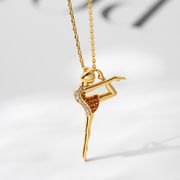 バレエ少女ネックレス  体操少女 バレエネックレス バレエ 雑貨  バレエ要素のアクセサリー  金メッキ