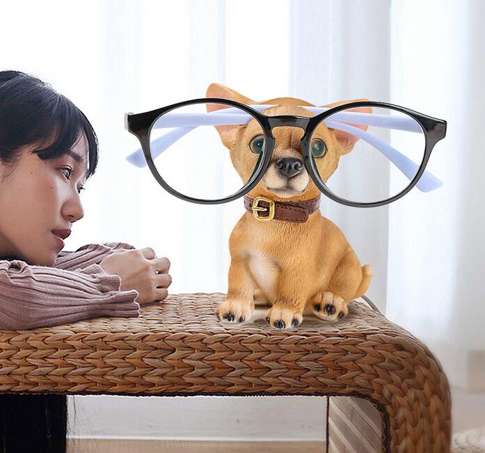 3D動物 犬 装飾 眼鏡収納ラックです 樹脂装飾 かわいい 樹脂工芸品
