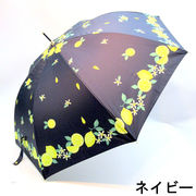 【晴雨兼用】【長傘】遮光率＆UVカット率96％以上！シトロン柄大判ジャンプ傘