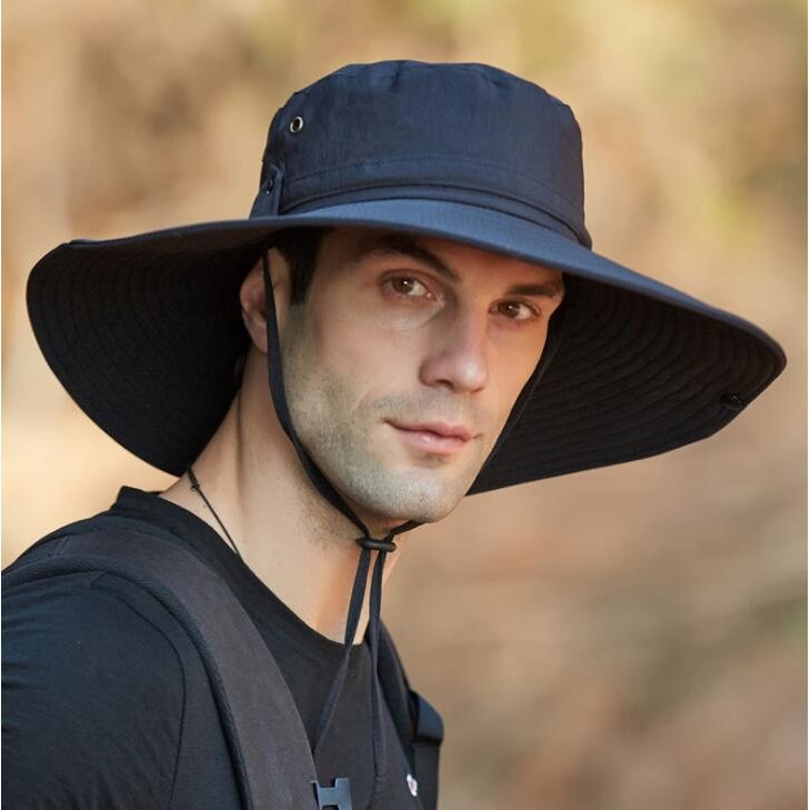 サファリハット バケットハット ハット 紐付き 帽子 広つば 撥水帽子 キャンプ 男女兼用