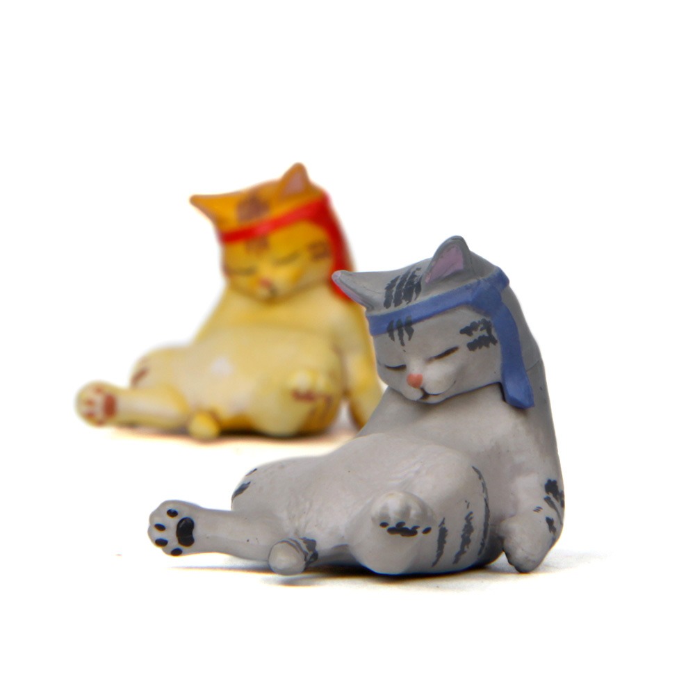 2色   立体  猫の置物 酔った猫 寝ている猫の飾り  マイクロ風景装飾品  猫雑貨