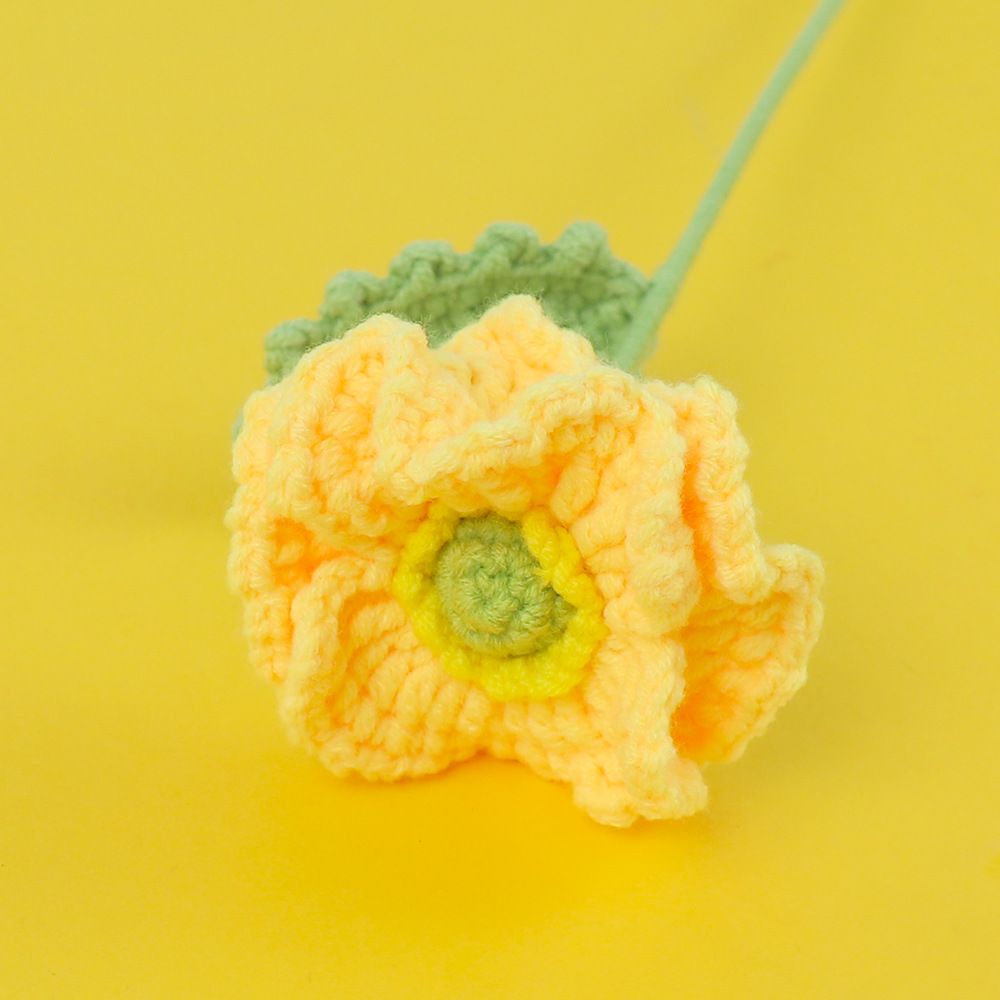 Amazon | JOMODECOR 編み花バスケット かぎ針編みのお花束 人工