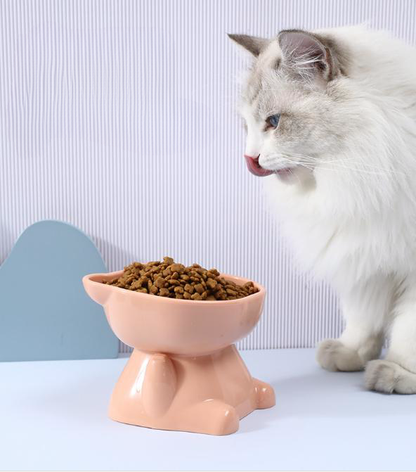 猫用食器 ペット フードボウル ペット用食器  斜め 傾斜 食器 お水入れ 餌入れ ごはん皿 猫型フードボウル