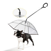 透明なペット傘犬C字型傘ペット用品工場直販調整可能な雨の日犬ウォーキングリーシュ