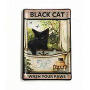 メタル ポストカード BLACK CAT