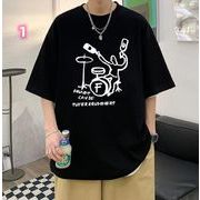 2024春夏新作 メンズ 男 カジュアル 半袖 プリント トップス Tシャツ インナー M-5XL