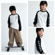 春の新しい Tシャツ 韓国風 子供服 男の子 Tシャツ パーカー  100~160cm 長袖  パーカー