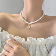 新作ネックレス  ペンダント 天然淡水パール（たまご型）真珠/ナチュラル真珠パーツ/トレンドパーツ