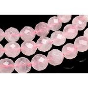 マダガスカル産 ローズクォーツ　8mm　64面カット １連（約38cm） _R6086-8