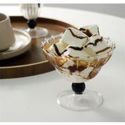 手頃な価格 ミルクセーキカップ ガラスコップ ワイングラス 家庭用 ストライプ アイスクリームカップ