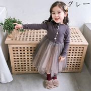 韓国子供服  ワンピース キッズ 女の子 長袖ワンピ チュールスカート ベビー ワンピ フォーマル