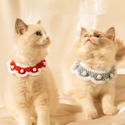 猫の首輪、スカーフ、ネックレス、装飾、蝶ネクタイ、編み物、犬、ペットジュエリー