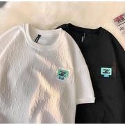 2022春夏新作 メンズ 男 カジュアル トップス 半袖 丸首 プリント Tシャツ インナー 2色 M-5XL