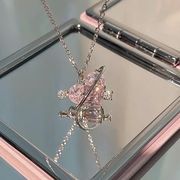 ピンク ハート型 ジルコンネックレス ファッションネックレス ハートアクセサリー