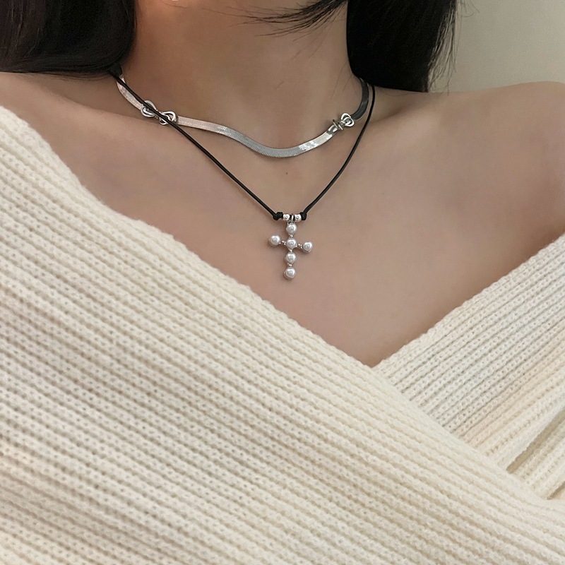 ネックレス　アクセサリー　デザイン　INS　十字架　レディース　韓国ファッション