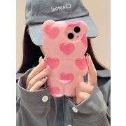 熊のピンク色の携帯ケース超可愛い　新作 スマホケース★高級感 iPhone14，15ケース ★スマホケース★