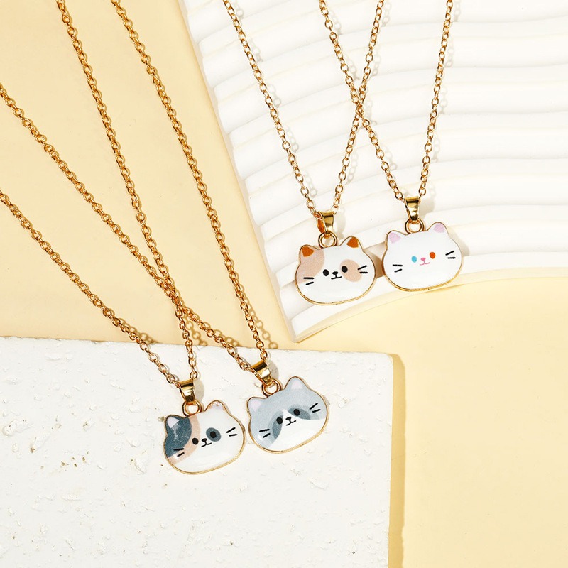 かわいい 猫のネックレス ファッション 合金 釉薬 小動物アクセサリー