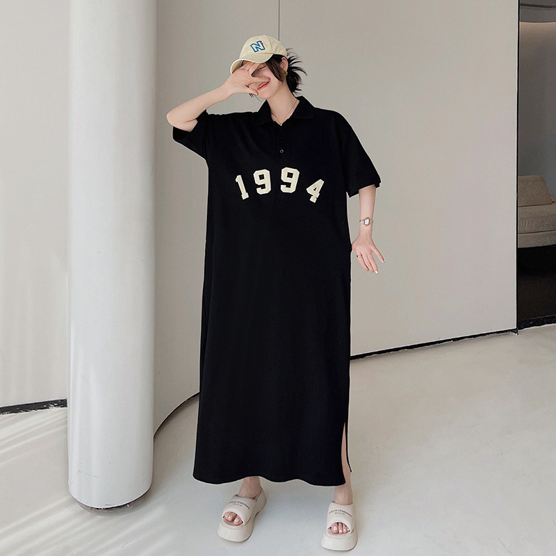 【予約222986】大きいサイズ春夏新作 韓国 レディース ファッション   Tシャツワンピース  LL-4L