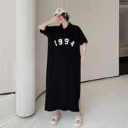 【予約222986】大きいサイズ春夏新作 韓国 レディース ファッション   Tシャツワンピース  LL-4L