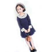 韓国子供服 フォーマルワンピース ラッパの袖 白襟 韓国子供ワンピース 子供服フォーマル入学式