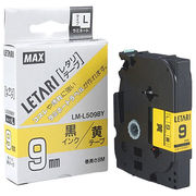 MAX ラミネートテープ 8m巻 幅9mm 黒字・黄 LM-L509BY LX90150