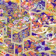 手染友禅紙（菊全判）1000×660 屏風絵 紫