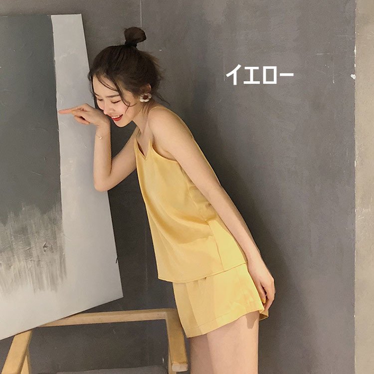 パジャマ レディース 夏 ノースリーブ 上下セット タンクトップ