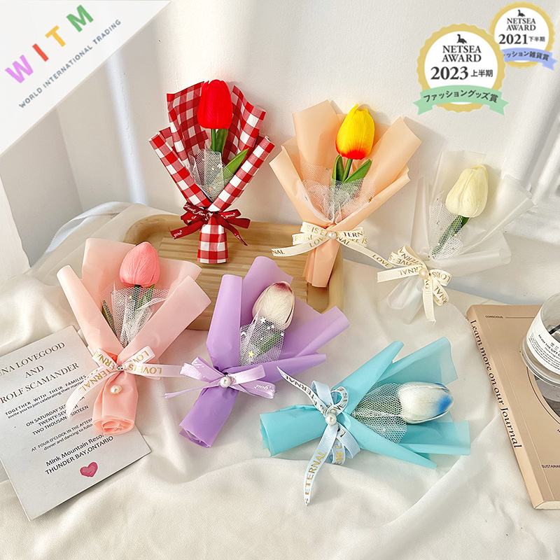 シャボンフラワー ソープフラワー チューリップ 枯れないお花 バレンタイン 母の日 誕生日 記念日 送別