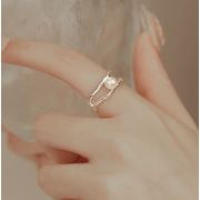 かわいい 韓国風のパールオープンリング 人気の リング  女性の ファッション 指輪 真珠 アクセサリー