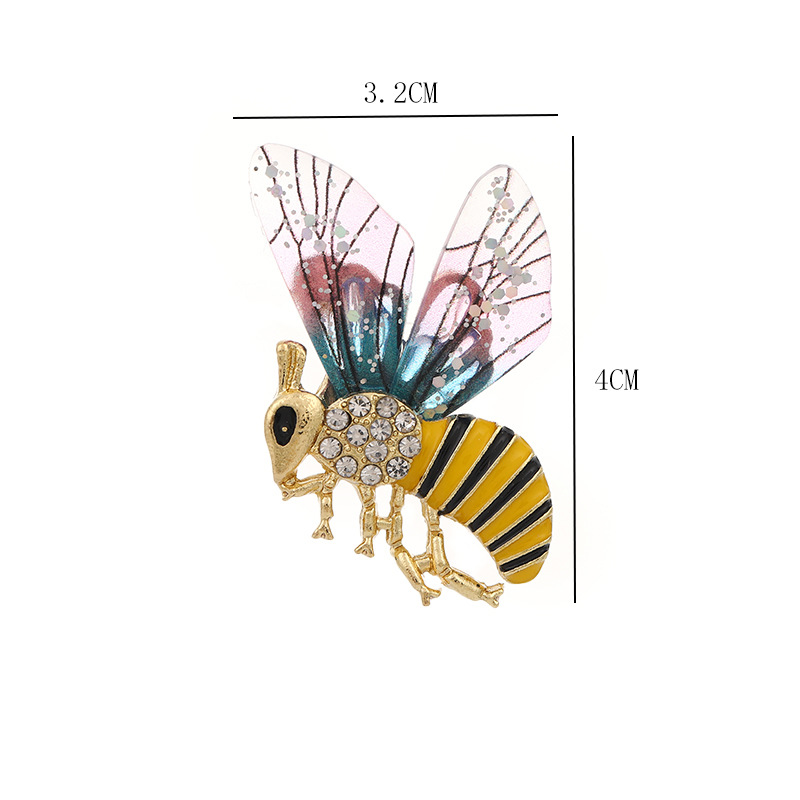 ダイヤモンドかわいい蜂のブローチ 動物蜂の羽ブローチラペルピン