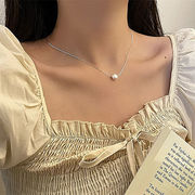天然淡水真珠ネックレス レディースネックレス 女の子の鎖骨チェーン シンプル レディースアクセサリー