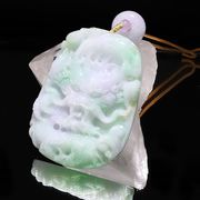 置物　天然翡翠　龍　ミャンマー産　台付き　ヒスイ　人生　成功　守護　パワーストーン　天然石