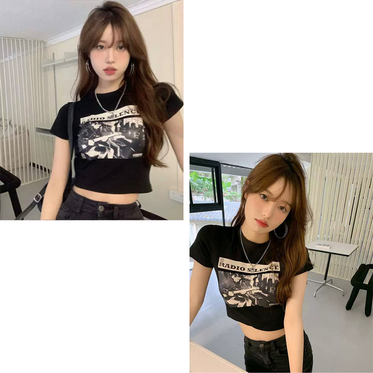 SOLD OUT♡短丈プリントTシャツ♡ プリントTシャツ PP0244／PATENT PRINTS（パテントプリント