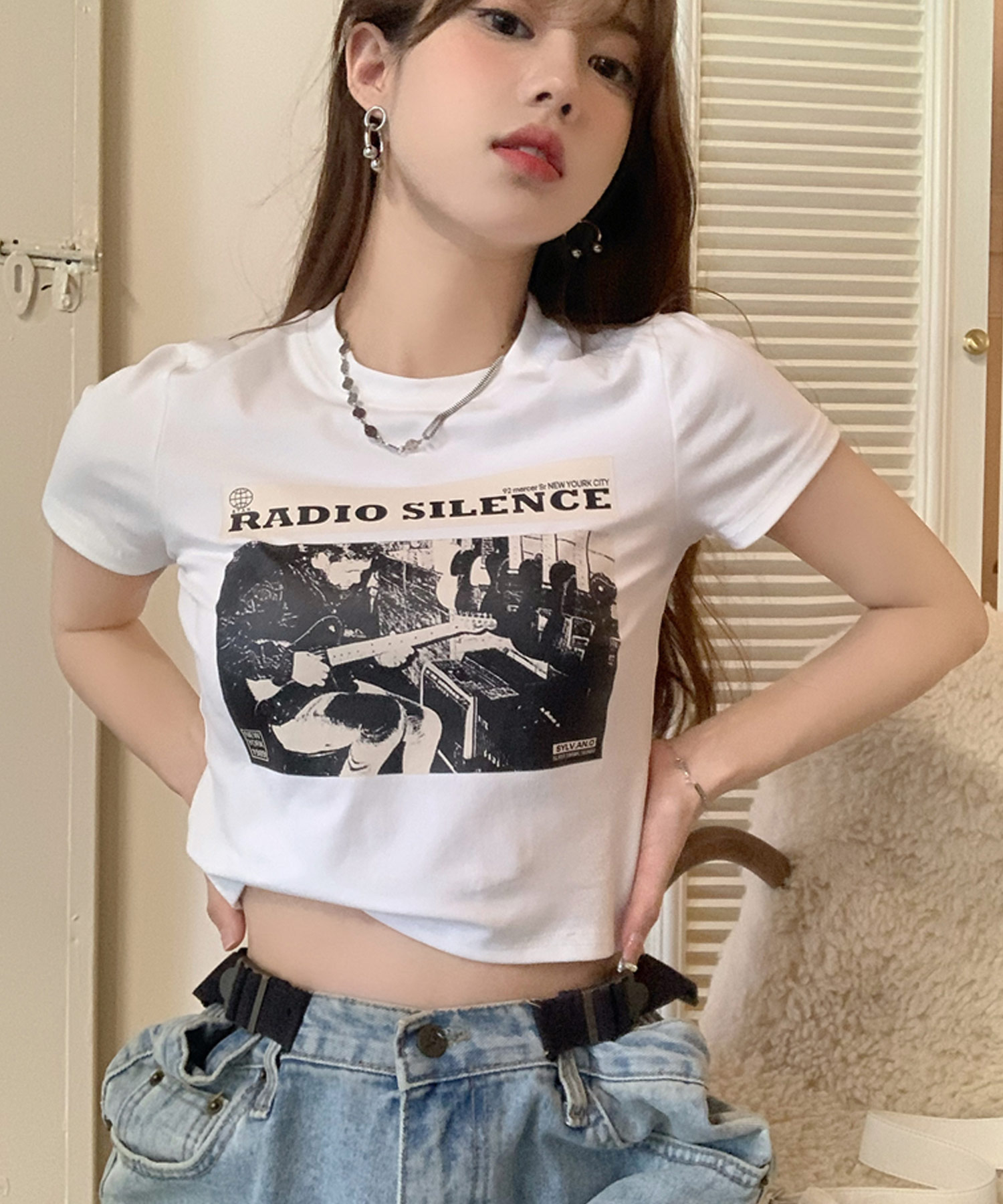 フォトプリント クロップド丈 チビTシャツ ma 【即納】 ショート