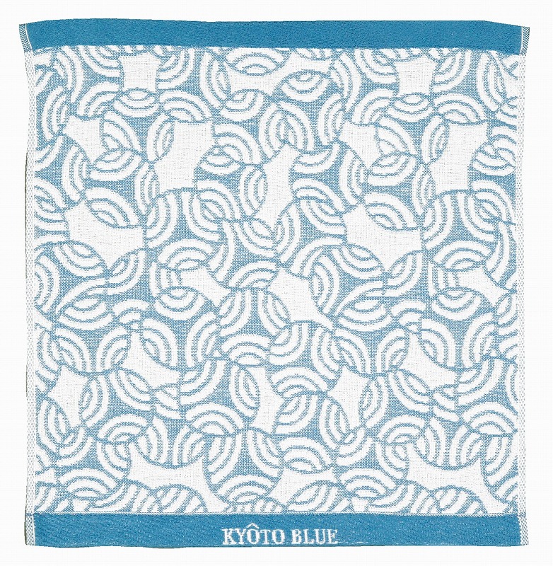 【新登場!安心の日本製!青色が美しい!KYOTO BLUE!無撚糸六重ガーゼタオルハンカチ】つぼつぼ