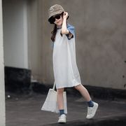 Tシャツワンピース Tシャツ 韓国子供服 親子 お揃い ワンピース コットン 夏 リゾート 女の子 半袖