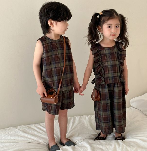 2024夏新作 兄弟姉妹コーデ 韓国風子供服 男女兼用 お出かけ ベスト 