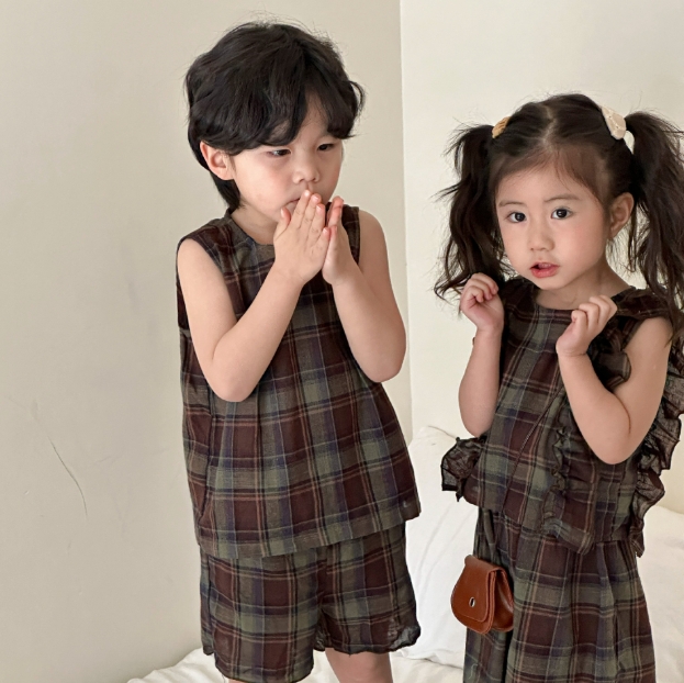 2024夏新作 兄弟姉妹コーデ 韓国風子供服 男女兼用 お出かけ ベスト  