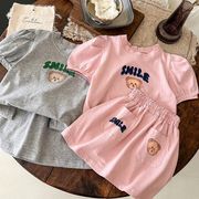 キッズセットアップ　tシャツ+スカート　夏服　80-130　韓国風子供服新作