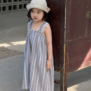 子供服　80~140cm　キッズワンピース　ノースリーブロングワンピー　韓国キッズ服