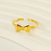 夏のアクセサリー    リボン雑貨   18Kゴールド指輪 フリーサイズのリング  リボンリング