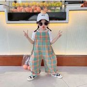 夏  ロンパース　女の子　チェック　ファッション　子供服　カバーオール　オールインワン